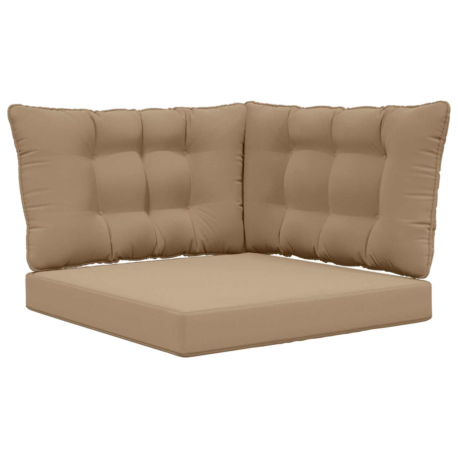Coussins de canapé taupe en polyester (lot de 3) imperméables pour votre jardin