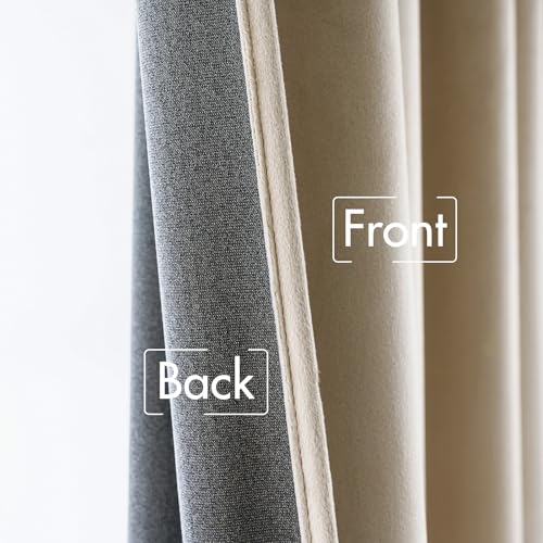 Image of MIULEE Velvet Curtains 52x84 inches 2 Panels Beige Blackout Curtains | Luxury, Bedroom Living Room, Thermal Insulated, Super Soft Window Drapes, Rod Pocket & Back Tab