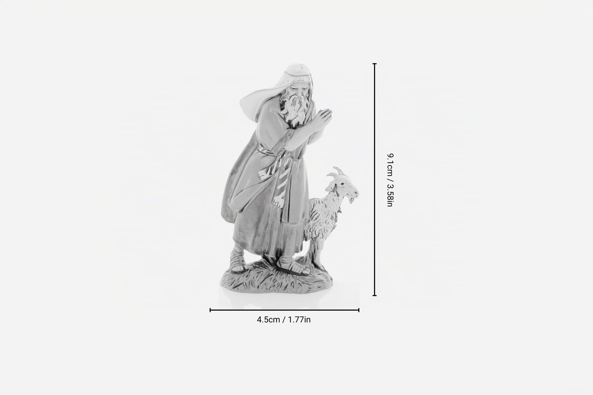 Moranduzzo Vieux Berger avec Chèvre pour Crèche de 10 cm, Hauteur Max. 9,1 cm – Standard 10 – Figurine Incassable, Peinte à la Main, Produit Officiel, Made in Italy, Sculpteur M. Landi