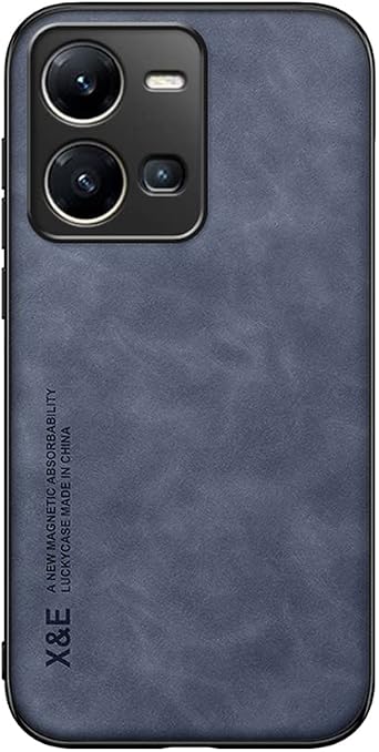 Kepuch Silklike Case for Vivo Y35 4G - Cover Bumper Built-in Metal Plate for Vivo Y35 4G - Blue
