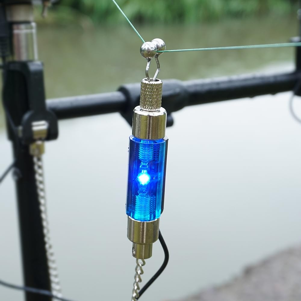 Allarme morso pesca alla carpa e set swinger LED blu resistente all'acqua