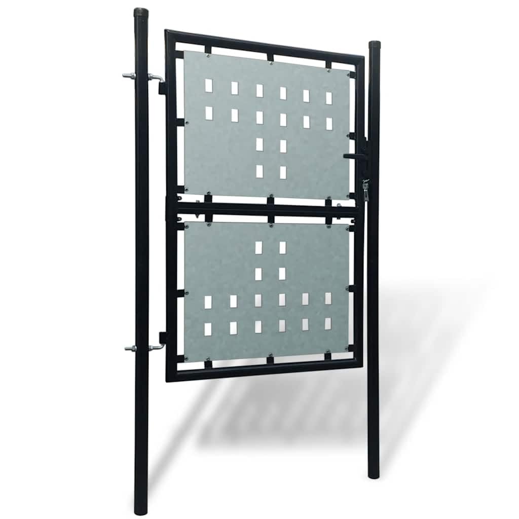 vidaXL Puerta de Valla Individual Negra de 100x200 cm
