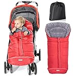 Orzbow Fußsack für Kinderwagen Buggy,Baby Fußsack Schlafsack,Babyfußsack für Babyschale,Winterfußsack mit Reißverschluss Waschbar Passend für Alle Kinderwagen (Rot,Groß)