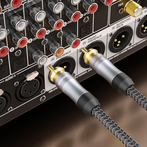 Câble audio stéréo 2RCA mâle vers 2RCA mâle VANAUX pour caisson de basses 3m - 3
