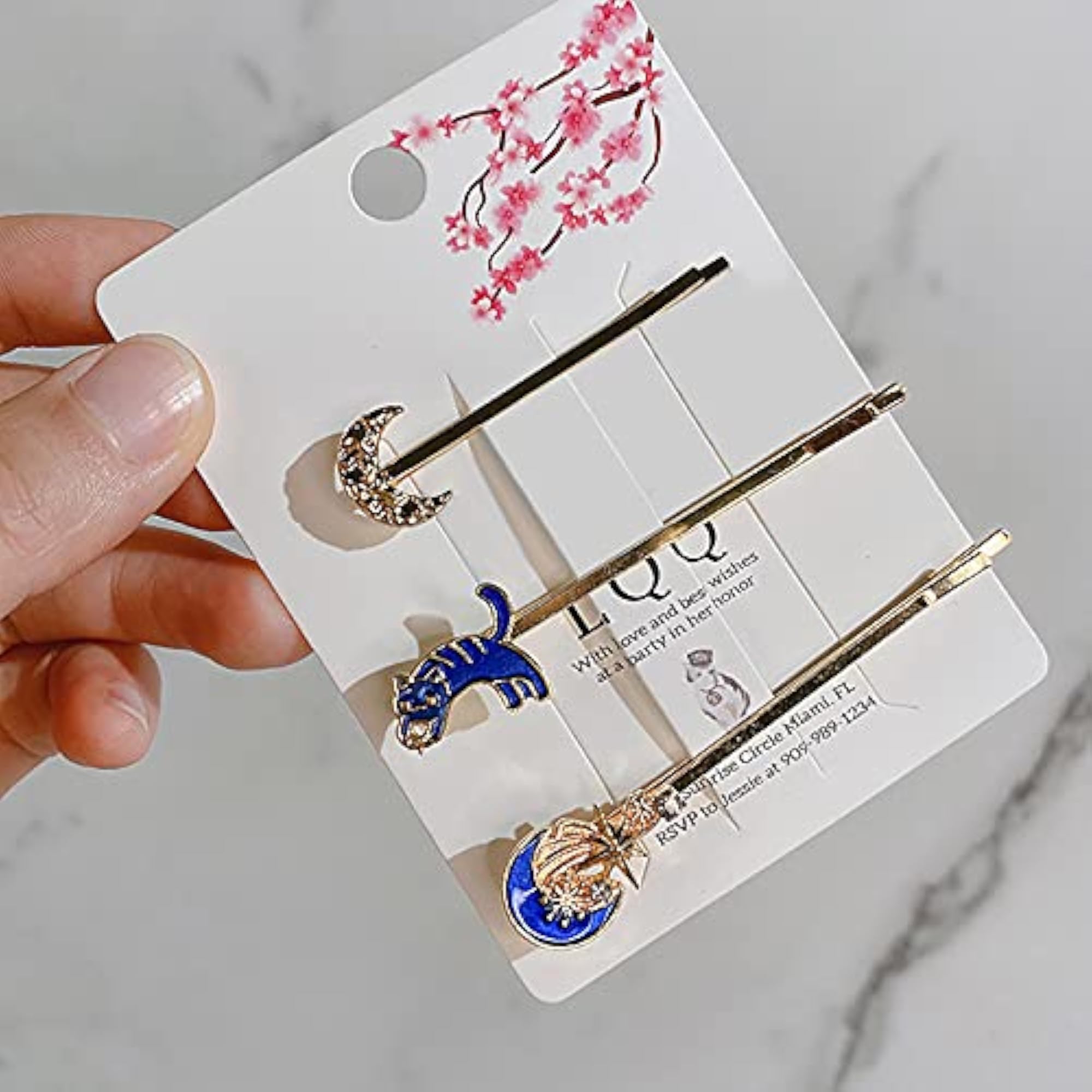 Dainty Star & Moon Hair Pins Set, 6PCS