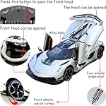 Toy Cars Model Koenigsegg Jesko 1/24 White Alloy Collectibles Die-cast Vehicles with Sound and Light - Image 2