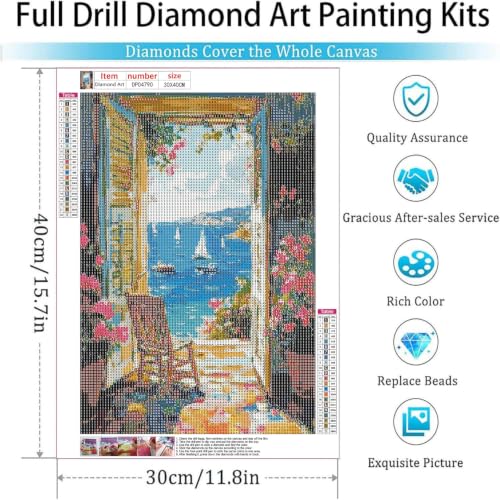 Image of ARPADAMO Diamond Art Kits for Adults,Landscape Diamond Painting Kits for Adults Beginner, Full Drill Round Paint by Diamonds Dot Gem Art for Home Wall Decor 12x16inch