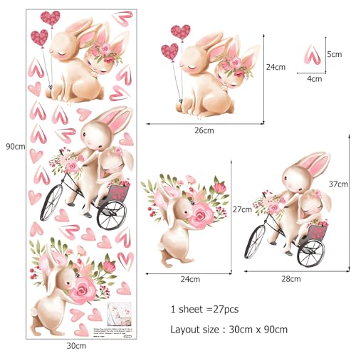 Vinilo decorativo sacinora con diseño de conejo rosa miniatura 3