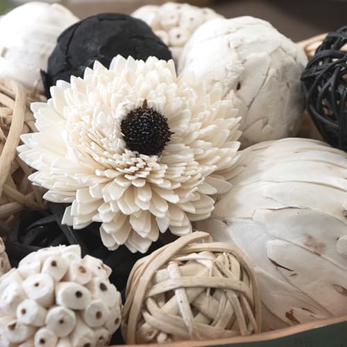 Image of ANDALUCA Black & White Decorative Balls Bowl Filler Bag with Orbs, Balls (Black)