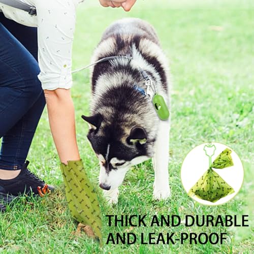 Image of HZDHCLH Poop Bags for Dogs Leak Proof Extra Thick Dog Poop Bags, Green Bones 8 Rolls 9 inch x 13 inch Lavender Scented Pet Waste Bag, 120 Count