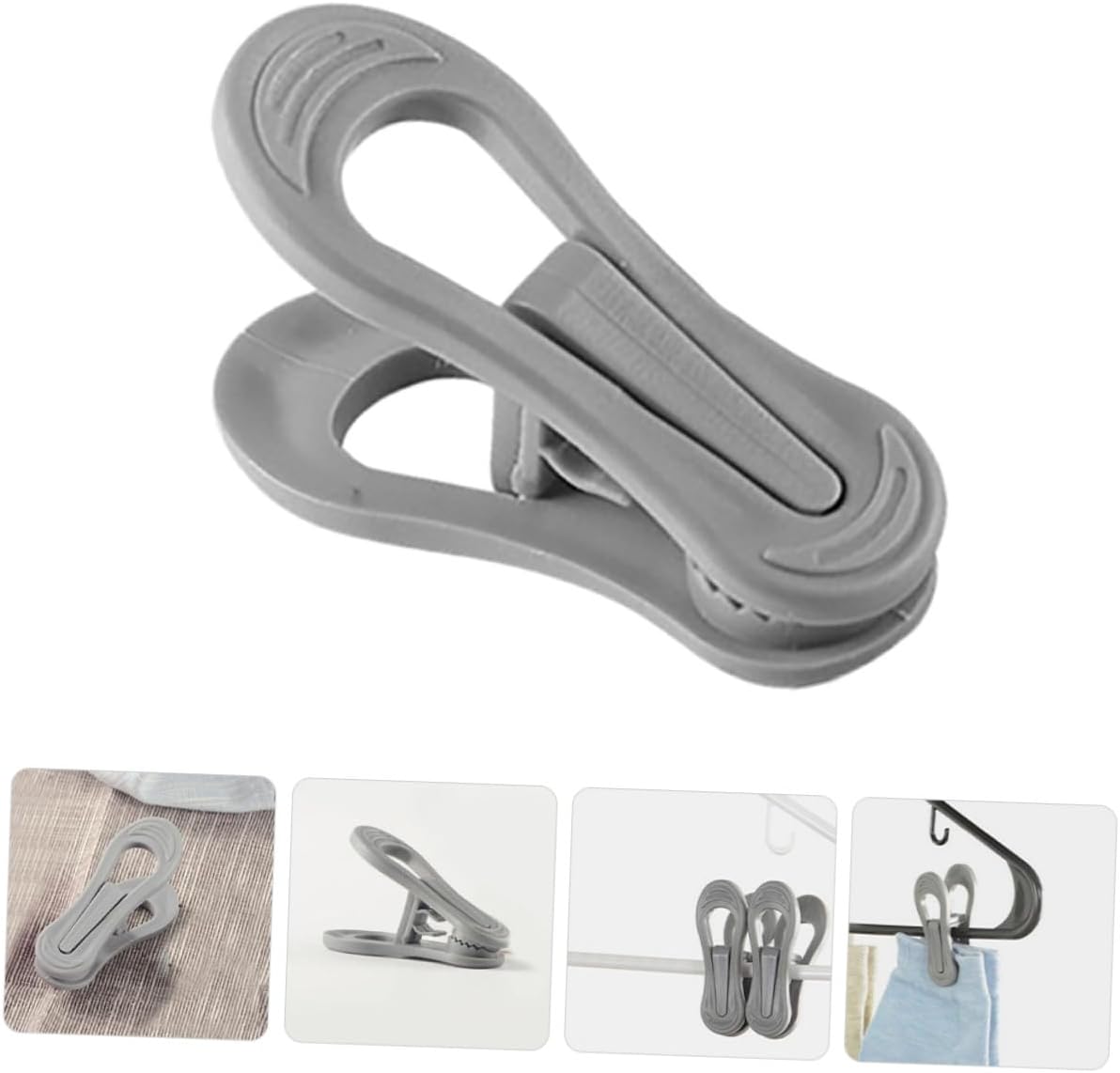 30 Pcs Large Grey Plastic Clothespins Laundry Pegs Windproof Air-Drying Clips for Clothes Towels and Travel Use