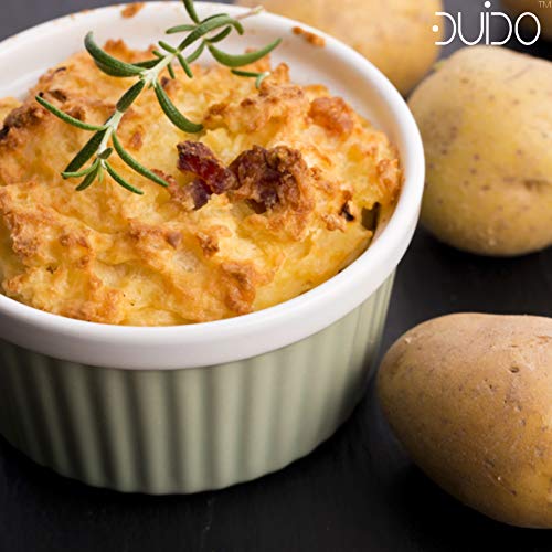 Souffle Dish Ramekins For Baking – 12 Ounce (Set Of 4, White With 4 Extra Spoons) 12 Oz Ceramic Oven Safe Round Fluted Ramekin Bowl For Desserts Soups Snacks Quiche Appetizers Casserole Creme Brulee #TOP5