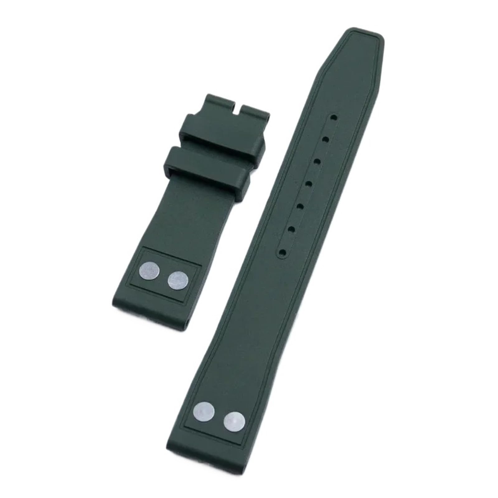 Bracelet de montre en caoutchouc fluoré FKM 22 mm avec rivet aviateur - 6