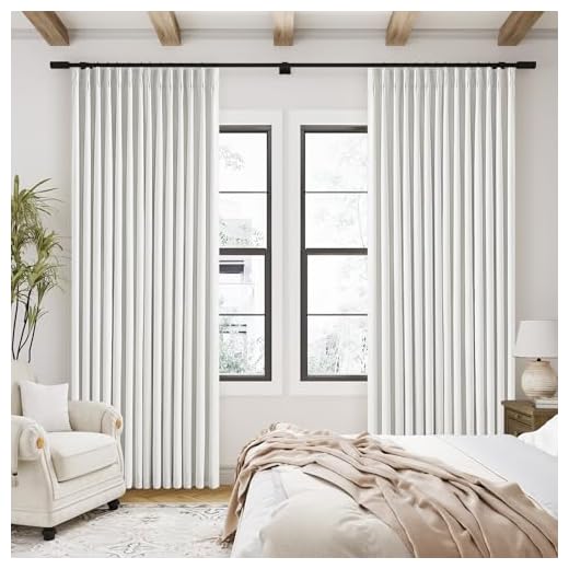 TWODRAPES 90 Inch Linen Blackout Curtains