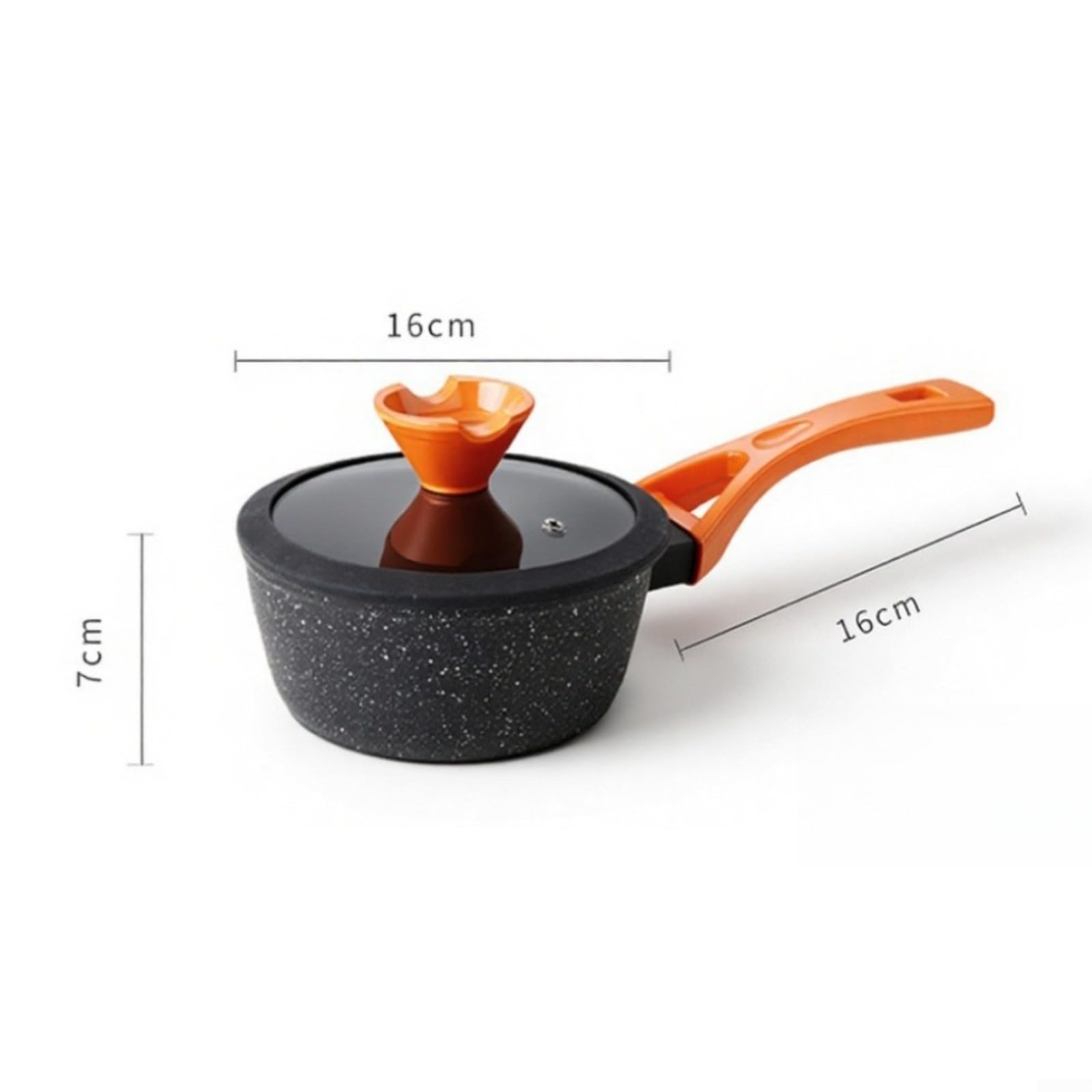 Pentola in lega con coperchio in vetro, pentola singola per latte e porridge, fondo piatto per fornelli a gas e induzione, ergonomico per manico, 32 x 16 x 11 cm