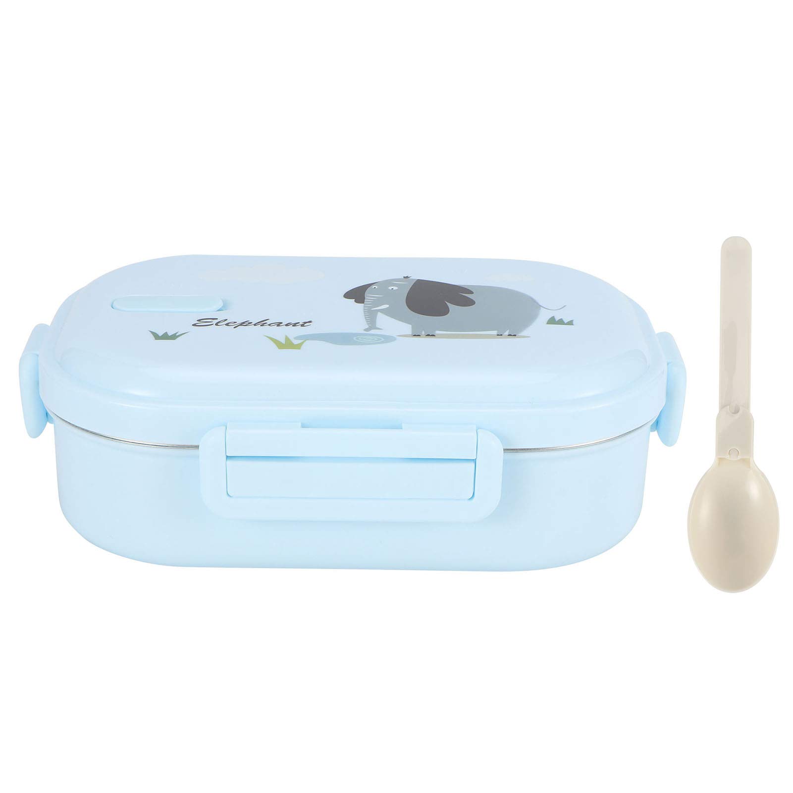 Tomotato Blue Bento Box, Stainless Steel Thermal Insulated Leak-Proof Lunch Container With Spoon, 720Ml 2 Compartments For Office School Kids Adults