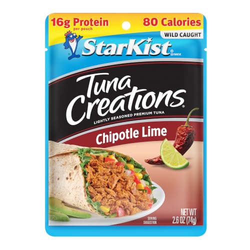 Image of StarKist Tuna Creations Chipotle Lime Pouch (2.6 oz - 1 Pack) Wild Caught, Shelf Stable Seafood, 16g of Lean Protein, Soy & Gluten Free, No Draining, Ready-to-Eat Tuna for Salads, Sandwiches & Ramen