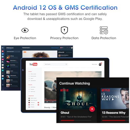 Tablet 10 inch, 32GB Storage,HD IPS Screen, Quad-Core,Dual Camera, WiFi, Bluetooth, Tablets with 6000mAh Battery, Type-C (Dark Blue)