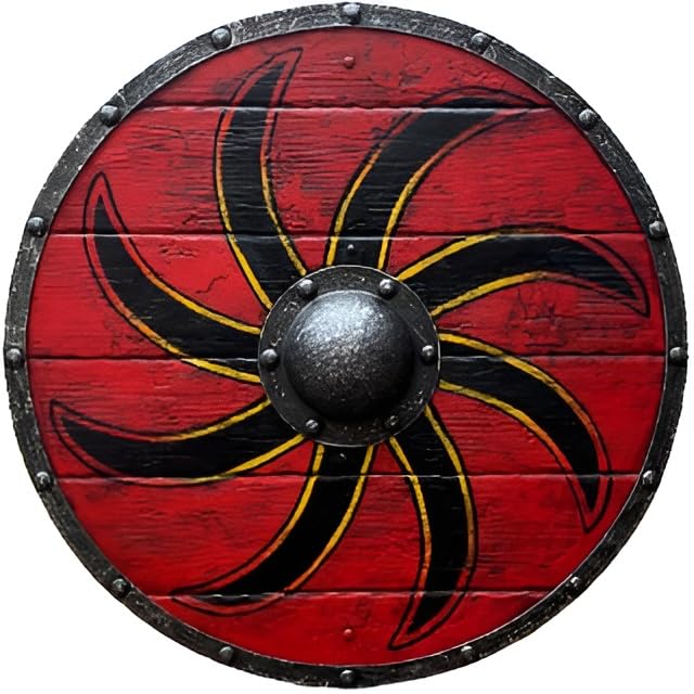 Handcrafted Ivar The Boneless Viking Shield – Battleworn Norse Warrior Replica Made from Hardboard – 24 Inch