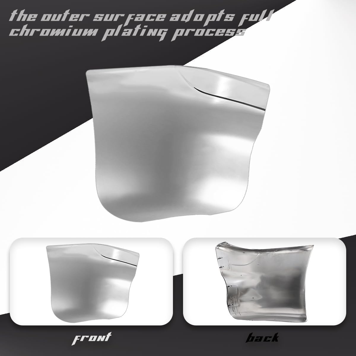 Left Side Chrome Metal Corner Bumper Cover compatible with 2003-2021 Freightliner M2 Business Class