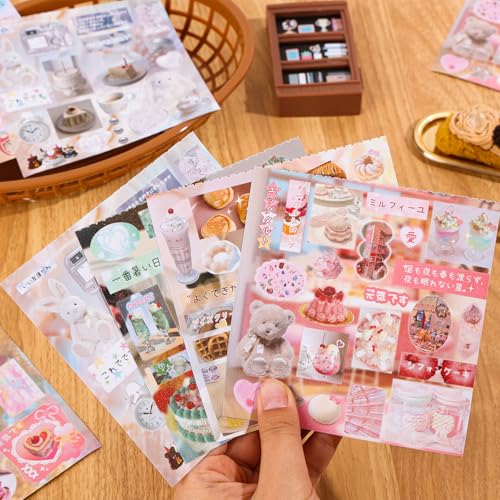 Image of Girl's Japanese Retro Sticker Book, Food and Daily Life Theme - 650+ Cute Old Showa Style Foodie Stickers, for DIY Scrapbooking Journaling Handbook Decoration
