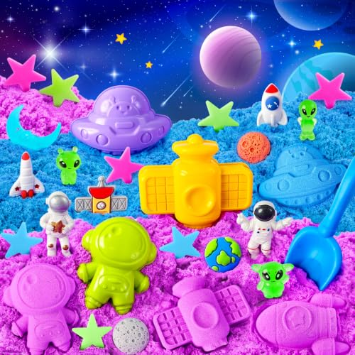 Image of Sensory Bin Space Kit with Sensory Sand | Play Sand, Pretend Play Beach Toy, Sandbox for Girls and Boys