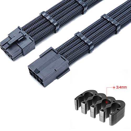 upHere 24 pz Set = 24 Piedini x 4, 8 Piedini x 12, Piedini a 6 Pin x 8 pettini per Cavo da 3 mm Gesleeved Fino a 3,4 mm / 0,13inch Nero,CM245