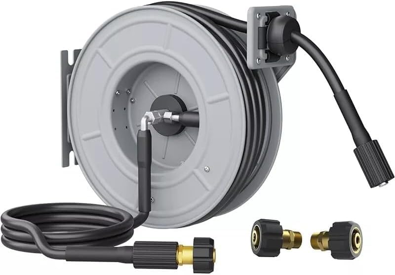 Enrouleur de tuyau rétractable pour nettoyeur haute pression 0,6 cm x 20 m, 3200 psi, remplacement pour Giraffe OEM