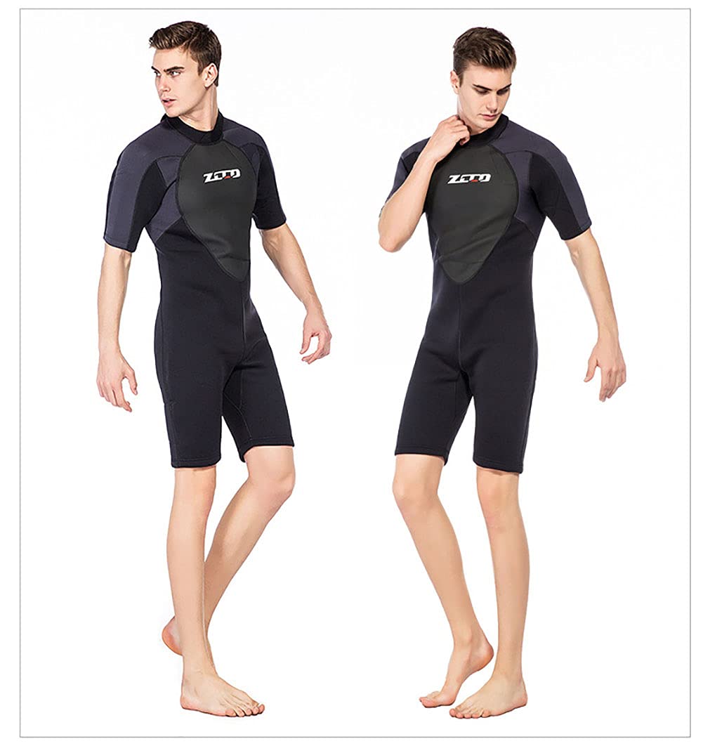 3mm Neopren-Shorty Surf-Neoprenanzüge für Männer, einteiliger Zip-Tauchanzug für Tauchen Schwimmen