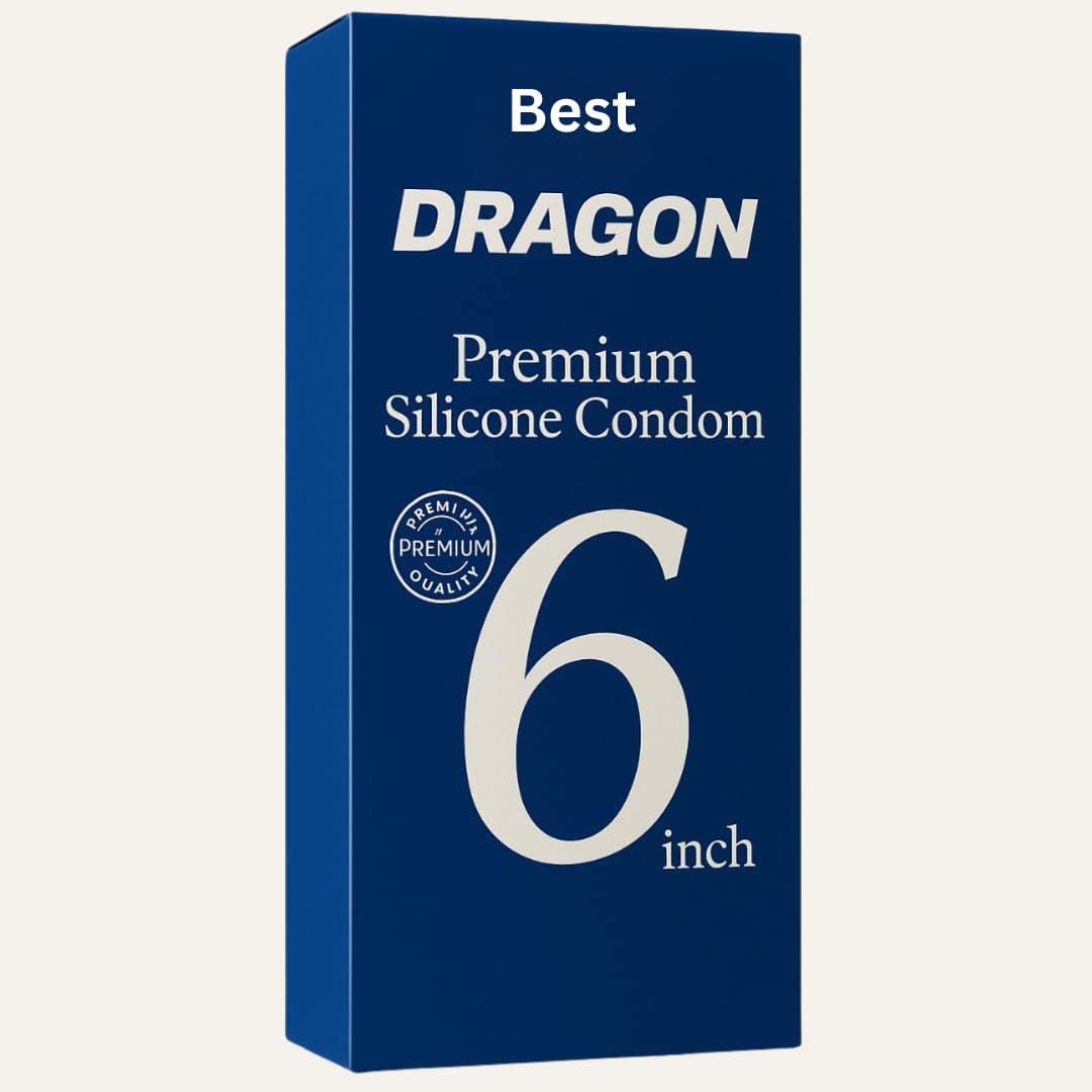 Premium Silicone Dragon Textured 6 Inches Condom for Men | Pack of 1| Skin Color