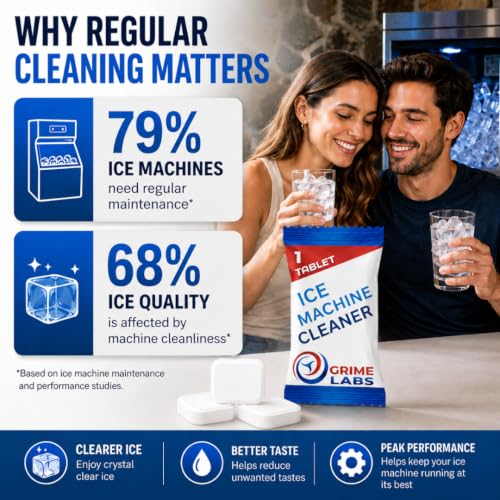 Image of Ice Machine Cleaner Tablets Descaler - 24 Pack (1 Year Supply) - Nickel-Safe, Removes Mold & Improves Taste - Compatible with Countertop & Nugget Ice Makers