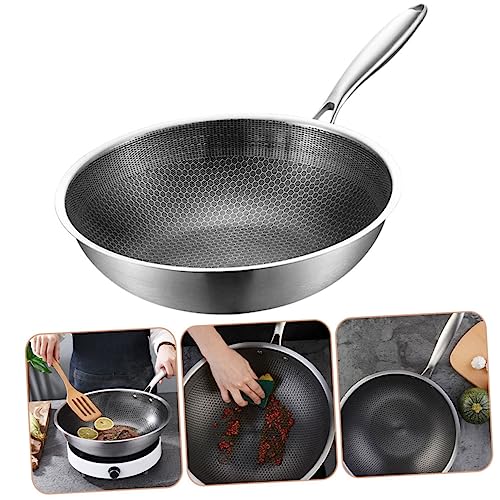 Wok de Acero Inoxidable con Mango Ergonómico y Diseño Panal miniatura 4