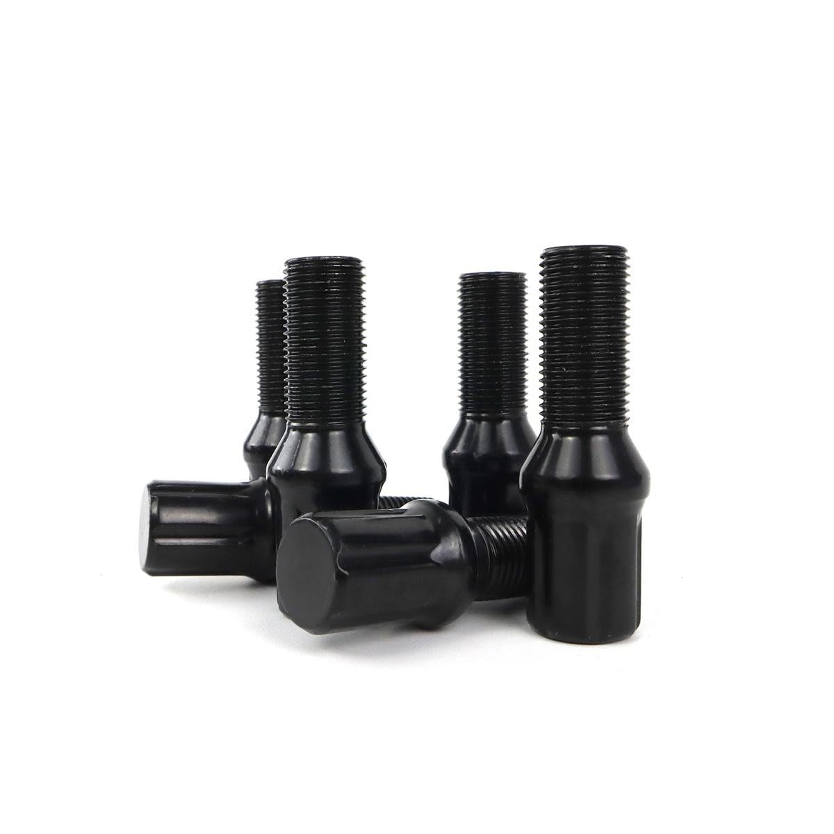 OMP SPEED Set di 20 viti a ruota con metrica M12X1.25 Chiave da 17/19 Lunghezza filettata da 27 mm, colore nero e materiale DIN 10,9