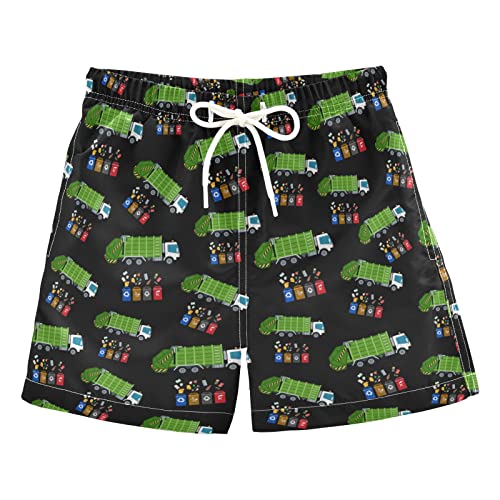 XDMXY Garbage Truck Trash Recycling Boys Swim Trunk Swimsuit Beach Shorts Quick Dry Beach Board Shorts Color9;XS