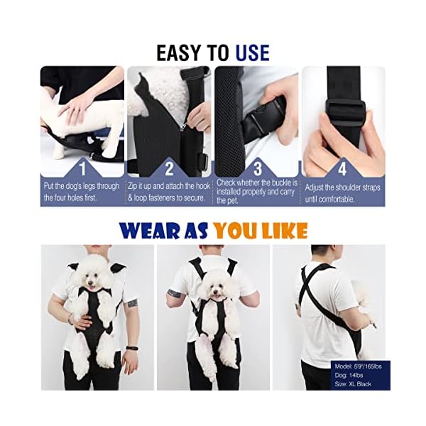 Pawaboo-Pet-Carrier-Backpack-Adjustable-Pet-Front-Cat-Dog-Carrier-Backpack-Travel-Bag-Legs-Out-Easy-Fit-for-Traveling-Hiking-Camping-for-Small-Medium-Dogs-Cats-Puppies-Medium-Black Pawaboo Pet Carrier Backpack - Explore the Outdoors with Your Pet