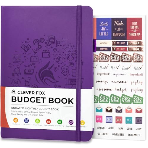 Clever Fox Budget Book – Financial Planner Organizer & Expense Tracker. Money Planner Account Notebook for Monthly Budgeting. Compact (Black)