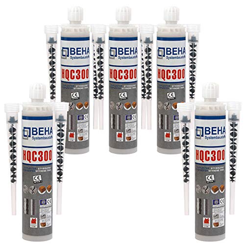 Preisvergleich Produktbild Premium Verbundmörtel 4 x 300ml, Injektionsmörtel inkl. 8 Statikmischer, Ankerkleber, Klebemörtel mit Zulassungen