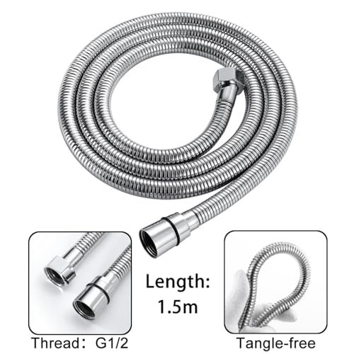 Set de douche YangMY en ABS chromé avec affichage digital de température et flexible robuste - 5