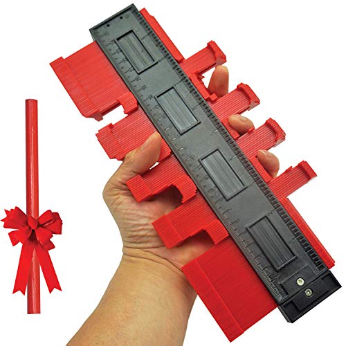 Contour Gauge Duplicator, 10 Inch Plastic Woodworking Shape Tracing Template Measuring Tool, Pipe