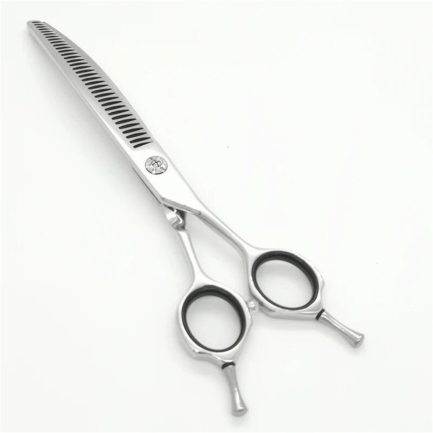Floraslee 7 Inch Down/Up Pet Grooming Scissors Right Curved Dog Care Chunker Scissors 35 Teeth (Down Thinning Scissors)
