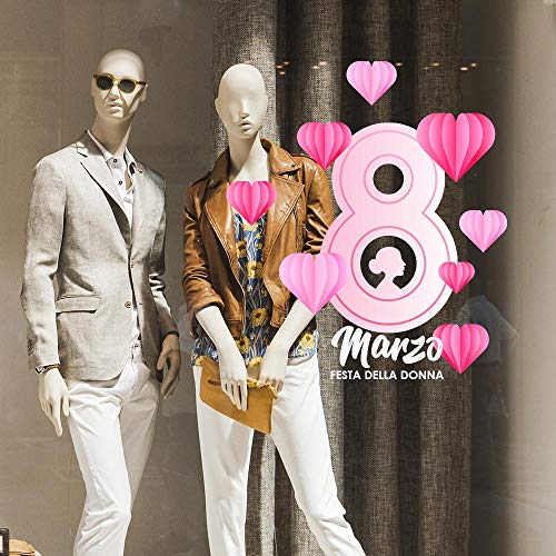 kina UVFD0003 Dekoration für Schaufenster, Geschäfte, Fensteraufkleber mit dem Thema Frauentag, Maße: 40 x 50 cm