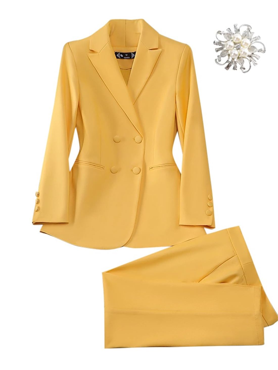 Womens Blazer Suit Set Jackets Female Pants Suit 2 Pcs Double Breasted Formal Office Lady Work Business Outfits