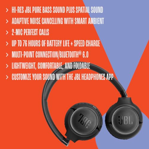Miniatura 6 de JBL Tune 680NC, Auriculares Supraaurales Inalámbricos con Bluetooth, Blanco
