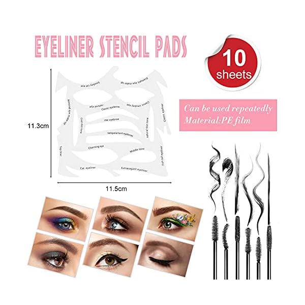 Cat-Eyeliner-Stencils20-Sets-2-in-1-Eye-Makeup-Tool-Kit-Smoky-Eyeliner-Stencil-Pads-Eyeshadow-Applicators-Eyeliner-Template-Plate Cat Eyeliner Stencils,20 Sets 2-in-1 Eye Makeup Tool Kit Smoky Eyeliner Stencil Pads Eyeshadow Applicators Eyeliner Template Plate