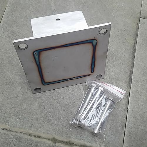 2 soportes de acero inoxidable para valla de madera de 150 mm, anclaje de poste de hormigón para barandilla de cubierta, valla de vinilo, buzón, 50 200 mm