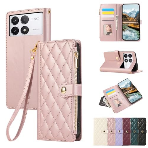 Rosbtib �p�� Xiaomi POCO F6 Pro �P�[�X �蒠�^ ���z�^ �J�o�[ �|�RF6�v�� �P�[�X ������� �t�@�X�i�[�^ ���K���� �g�уJ�o�[ �J�[�h���[ �V���I�~�ɓK�p POCOF6 Pro �X�}�z�P�[�X �G���K���g �`�F�b�N�� �h�J P