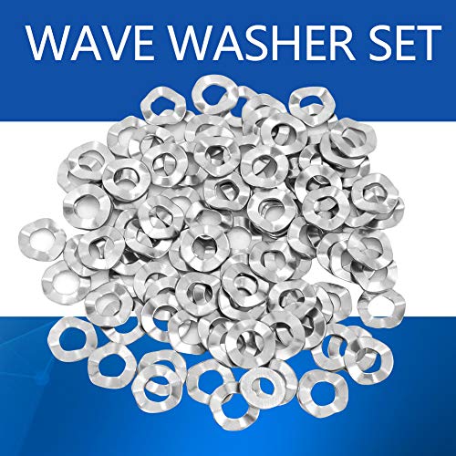 Wave Washer, Stainless Steel Wave Spring Washer M3, M4, M5, M6, M8, M10, M12, M14, M16,M20(M4(100PCS)), Silver - Image 3