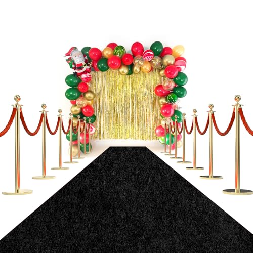 Black Carpet Runner Rug for Party and Event Non-Slip TPR Rubber Backed Aisle Runway red Rug for Step Proposal & Wedding Christmas Thanksgiving Decorations Runway Rug for Prom(3 x 10ft 450 GSM)