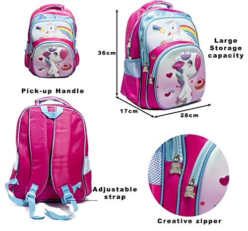 Image of Cute Cartoon Schoolbag Backpack Unicorn Backpack Bookbag for Girls Boys 3 to 6 years