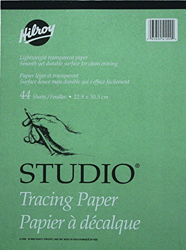 Hilroy - Hilroy Studio Art Paper Tracing Pad, 9" x 12", Top Bound, 88 Pages/44 Sheets Per Pad, White Paper (41200)